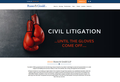 Russo & Gould LLP provides trusted legal counsel and representation on a wide range of civil liability and insurance matters in New York, Buffalo, New Jersey, Pennsylvania and Connecticut